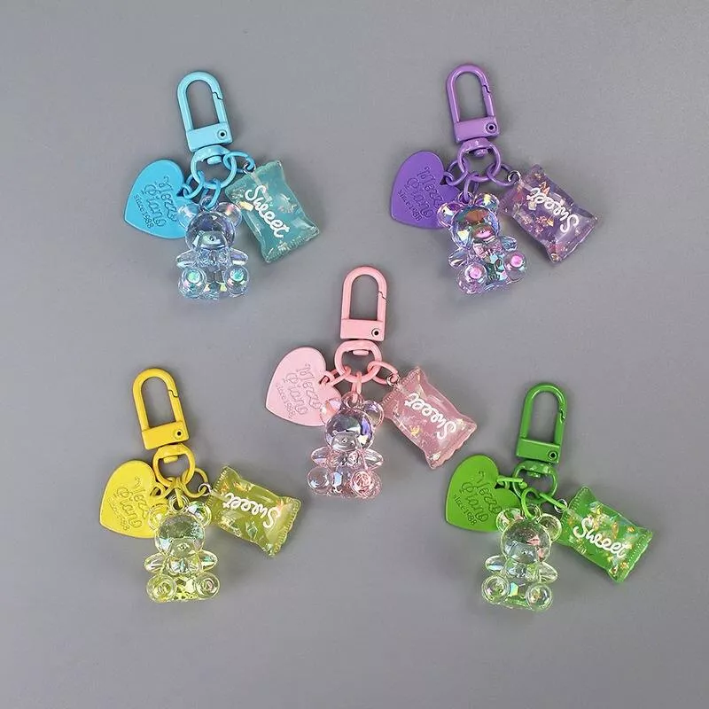 Cartoon Bling Heart Bear Animal Candy Keychain Key Ring For Friend Lovers Cute Creative Bag Car Earphone Box Key Accessories Cartoon Bling Heart Bear Animal Candy Keychain Key Ring For Friend Lovers Cute Creative Bag Car Earphone Box Key Accessories